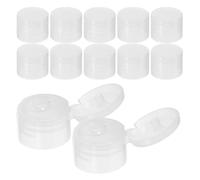 UKCOCO Lot de 100 Bouchons à Clapet en Plastique Pp Transparent 28 Mm - Couvercles Étanches pour Flacons de Lotion, Gel et Shampoing - Remplacement pour Bouteilles Cosmétiques, Usage