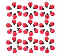 UKCOCO Lot de 100 Figurines Miniatures de Coccinelles en Résine, Accessoires Décoratifs pour Maison de Poupée, Ornements DIY pour Micro-Paysage, Décoration Intérieure et Jardin, Animaux