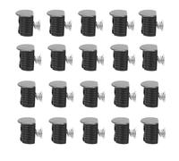 UKCOCO Lot de 100 Supports D’étagères en Alliage de Zinc Noir, Diamètre 12 Mm, Filetage 6 Mm, pour Penderie, Bibliothèque et Placards Cuisine, Clips Polyvalents et Robustes pour Meubles