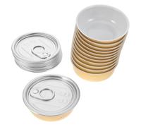 UKCOCO Lot de 12 Boîtes en Aluminium 40 Ml pour Conservation Alimentaire, Canettes Vides Hermétiques Couvercles Faciles à Ouvrir, pour Desserts, Cuisson Vapeur et Rangement sous Vide