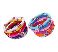 UKCOCO Lot de 12 Bracelets Bohèmes Extensibles en Perles D'argile Polymère 6 Mm, Colorés Mélangés, 5 Compartiments, Style Plage D'été pour Femmes et Filles, Légers et Couleur Aléatoire