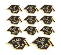 UKCOCO Lot de 12 Broches de Graduation 2026 de Chapeau de Doctorat Noir, Épingles de Revers pour Cérémonie de Remise de Diplôme, Bijoux Souvenirs pour Enseignants et Étudiants,