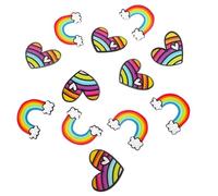 UKCOCO Lot de 12 Broches Insignes en Acrylique Arc-en-ciel, Motifs 6x13 Mm et 6x657 Mm, Décoration Vêtements Colorée, Accessoires Mode Polyvalents pour Paquet, Cardigans et Châles