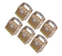 UKCOCO Lot De 12 Coffres à Trésors Pirates En Papier Bois Vintage 7x11x7 Cm Boîte à Friandises De Fête Rangement Bonbons Anniversaire Garçon Et Filles Fille Garçon