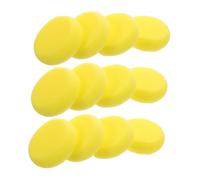 UKCOCO Lot de 12 Éponges Rondes en Mousse Synthétique Absorbante pour Peinture Artistique, Loisirs Créatifs et Aquarelle, Couleur Jaune, Outil Polyvalent pour Artistes et Bricolage