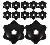 UKCOCO Lot de 12 Molettes de Serrage Étoile Noires 1/4 à Filetage Interne Boutons Étoile en Cuivre Poignées Moletées pour Usage Industriel Serrage Manuel Machines et Bricolage