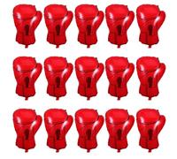 UKCOCO Lot de 15 Ballons en Aluminium 50 CM Forme Moufles de Boxe Rouges Décorations d'Anniversaire Thème Boxe, Accessoires de Fête Sportifs pour Garçons et Événements Lutte