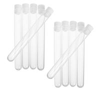 UKCOCO Lot de 15 Tubes à Essai Transparents en Plastique Vide, avec Bouchons Scellés, Porte-pinceaux à Cils Pratique, Rangement Maquillage Compact pour Voyage, Protection et Organisation