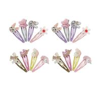 UKCOCO Lot de 16 Épingles à Cheveux Colorées pour Filles - Pinces à Cheveux Fleuries Licorne, Lapin et Arc-en-ciel, Accessoires Légers pour Anniversaire, Fêtes et Coiffures Quotidiennes