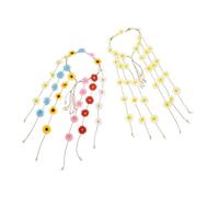 UKCOCO Lot de 2 Bandeaux Bohème à Guirlande de Marguerites, Coloris Jaune Clair et Multicolore, Accessoires Cheveux pour Filles et Femmes, Bandeau de Fête Vacances et Quotidien, Coiffe