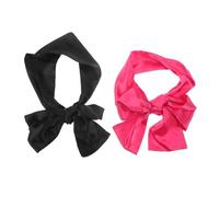 UKCOCO Lot de 2 Bandeaux Satin Larges pour Postiche Frontale Enveloppante, Taille Unique, Maintien, Femmes, Tresses et Coiffures, Usage Quotidien et Événements, Couleurs Rose et Noir