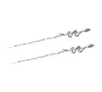 UKCOCO Lot de 2 bâtonnets à cheveux chinois serpent argentés, accessoires pour chignons de cheveux, décorés de, pour femmes et filles, mariage