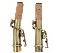 UKCOCO Lot de 2 Bocaux pour Saxophone Vintage en Bronze et Liège Solide Col Droit et Col Courbé Accessoires Saxophone Rétro pour Instrument de Musique Adulte Modifiant la Vibration