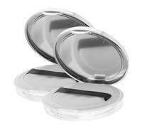 UKCOCO Lot De 2 Boîtes à Poudre Vides Argentées Miroir Et Tamis, Mini Étuis Pratiques Pour Crèmes, Beurre Corporel Et Maquillage