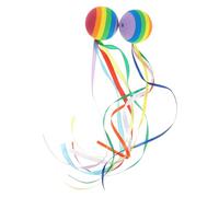 UKCOCO Lot de 2 Boules D'antenne de Voiture Miniatures avec Ruban Coloré, Décoration Extérieure pour Antenne de Véhicule, Accessoire Auto Polyvalent et Résistant pour Personnalisation