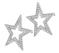 UKCOCO Lot de 2 Broches Étoile à 5 Branches en Alliage de Zinc Argenté, Épingles à Ornement Unisexes pour Costume, Pull et Châle, Accessoires Mode pour Vêtements Féminins et Masculins,