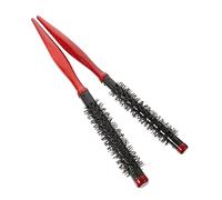 UKCOCO Lot De 2 Brosses à Cheveux Rondes Coiffantes 10 Et 12 Cm Manches Bois Rouge Poils De Sanglier Brosses Pour Brushing Femmes Voyage Utilisation Sèche-cheveux