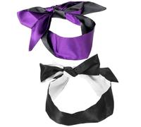 UKCOCO Lot de 2 Cache-œil en Satin Ajustable, de Sommeil Léger, Noir Violet Noir Blanc, pour Voyage, Sieste et Relaxation, Bandeau Doux pour Blocage Lumière