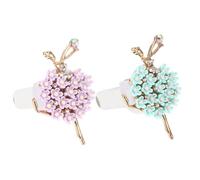 UKCOCO Lot de 2 Clips Parfumés pour Voiture en Alliage de Zinc, Désodorisants pour Grille D'aération Motif Ballerine, Décoration Intérieure Automobile Violet et Vert, Accessoire