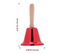 UKCOCO Lot de 2 Clochettes à Main en Métal, Style Hochet, avec Poignée, Rouge Et Or, pour Décoration de Noël