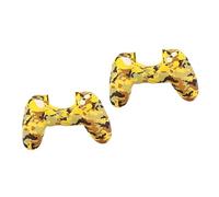 UKCOCO Lot De 2 Coques De En Caoutchouc Silicone Pour Manettes 4 Manettes Motif Camouflage Jaune