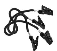 UKCOCO Lot de 2 Cordons de Lunettes Pinces à Chapeau Coupe-Vent en Polyester Noir, Légers et Solide, Accessoires Multifonctions pour Randonnée, Course et Activités de Plein Air