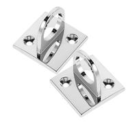 UKCOCO Lot de 2 Crochets Muraux à Œillet en Acier Inoxydable Argenté Support de Balançoire Robuste Plaque en U Fixation Plafond et Murale Suspendre Corde Usage Intérieur et Extérieur