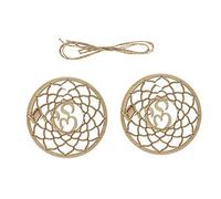 UKCOCO Lot De 2 Décorations Murales Créatives en Bois À Suspendre Motif Mandala Décoration Spirituelle Décoration D'Intérieur Décoration Murale Décoration Murale Sacrée Om