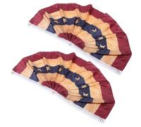 UKCOCO Lot de 2 Drapeaux Américains D’éventail, Bannières Patriotiques Demi-cercle, Décorations de Jardin pour Fête du 4 Juillet et Jour de L’indépendance, Ornements Extérieurs Colorés