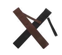 UKCOCO Lot de 2 Étuis de Batterie Vintage en Cuir Pu Noir et Marron, Protection Robuste Fermeture Sécurisée, Format Portable 42,4 X 6,6 Cm, Paquet Innovant pour Percussion Adapté