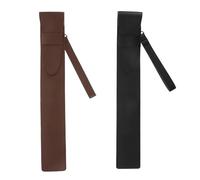 UKCOCO Lot de 2 Étuis de Transport de Batterie Vintage, en Cuir Pu Noir et Marron, Dimensions 42,4 X 6,6 Cm, Paquet de Rangement Compact et Résistant pour Percussion, Accessoires