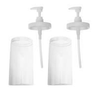 UKCOCO Lot de 2 Flacons de Voyage Rechargeables Transparents 1000 Ml à Pompe Anti-Fuite Large Goulot pour Remplissage Facile Plastique Résistant aux Chocs pour Shampooing et Lotion en