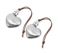 UKCOCO Lot de 2 Flasques à Vin en Acier Inoxydable 30ml Forme Cœur Couleur Dégradé Miroir Bouchon Acier, Petite Flasque Portable Légère pour Camping et Sorties en Plein Air