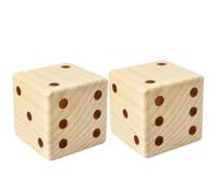 UKCOCO Lot de 2 Grands Dés en Bois 7 Cm, Dés Portables Multi-usages pour Jeux de Société et Décoration, Coins Arrondis Sécurisés, Accessoires Ludiques pour Garçon et Filles et Adultes,