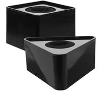 UKCOCO Lot de 2 Logos Station de Microphone Abs pour Interview, Forme Carrée et Triangulaire, Accessoires pour Équipements Dj et Journaliste, Protection Micro Portable pour Usage