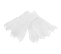 UKCOCO Lot de 2 manchettes de chemisier amovibles en polyester blanc, manchons décoratifs en dentelle feuille, accessoire de manche pour blouses, sorties décontractées