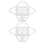 UKCOCO Lot de 2 matrices de découpe en métal en forme d'enveloppe en forme de cœur, pochoirs de découpe pour bricolage, gaufrage, fabrication de cartes, album, papier artisanal