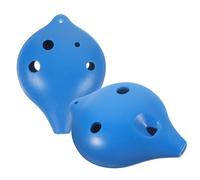 UKCOCO Lot de 2 Ocarinas à 6 Trous pour Garçon et Filles et Débutants, Tonalité Ac, Petit Instrument de Musique Portable en Plastique Bleu, Ocarina à Embouchure Plate et Embouchure