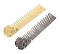UKCOCO Lot de 2 Peignes à Barbe Double Face en Alliage de Zinc Peigne de Coiffure Homme Tête de Mort à Dents Fines pour Barbe et Moustache Format de Poche Pratique pour Voyage et