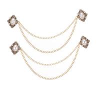 UKCOCO Lot De 2 Pinces à Broche De Costume Vintage En Alliage, Broches à Chaîne Élégantes Pour Homme, Accessoires Polyvalents Pour Chemise Et Veste, Décoration Légère Pour Soirées Et Événements