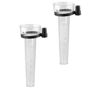 UKCOCO Lot de 2 Pluviomètres en Plastique Transparent, Mesureur de Pluie Extérieur Échelle Graduée Facile à Lire, Pluviomètre de Jardin pour Collecte Précise des Précipitations,