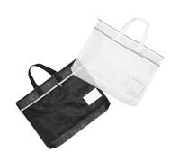 UKCOCO Lot de 2 Pochettes Zippées A3 en Nylon avec Poignée Grosse Capacité Pochette Filet de Bureau Résistante à l'abrasion Paquet de Rangement pour Peinture et Documents pour