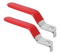 UKCOCO Lot de 2 Poignées de Robinet à Bille Rouges en Fer, Trou 6 X 10 Mm, Levier de Vanne de Remplacement pour Robinet Extérieur, Pièce de Rechange Compatible avec Vannes D’eau et