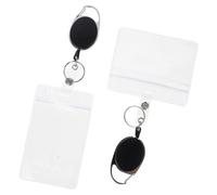 UKCOCO Lot de 2 Porte-badges D'identification Rétractables, Étui pour Cartes de Travail Vertical et Horizontal, Accessoires Légers et Pratiques pour Badges Professionnels, Utilisation