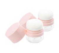 UKCOCO Lot de 2 Poudriers Compacts Rechargeables Houppette, Boîtes à Poudre en Plastique Portable, Étui Anti-fuite, pour Maquillage Mobile et Retouches en Voyage