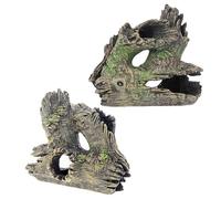 UKCOCO Lot de 2 Racines Creuses en Résine pour Aquarium Décor de Tronc d'arbre Cachettes Naturelles pour Poissons Accessoires pour Aquarium Décoration Aquatique Solide et Sûre
