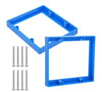 UKCOCO Lot de 2 Rallonges de Boîtier Mural Double pour Prises Électriques Vis, Boîtier en Plastique Bleu Moyen, Extension Pratique pour Bureau et Maison, Rallonge de Boîte de Prise