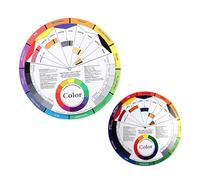 UKCOCO Lot de 2 Roues Chromatiques Rotatives Double Face 23 Cm et 14 Cm pour Maquillage Artistique et Nail Art, Nuancier Mélange Couleurs Guide Visuel, Outil D’apprentissage Couleur
