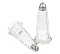UKCOCO Lot de 2 Saupoudreuses Multifonctions en Verre Petit Format, Couvercle Inox Perforé, Salières Pratiques pour Assaisonnement la Cuisine et Barbecue