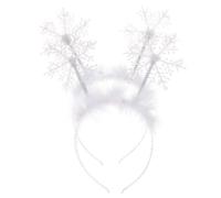 UKCOCO Lot de 2 Serrage-Têtes de Noël Flocon de Neige et Bois de Cerf Taille Unique Matériau Solide en Tissu et Résine Ornement Cheveux pour Fêtes de Noël et Occasions Festives